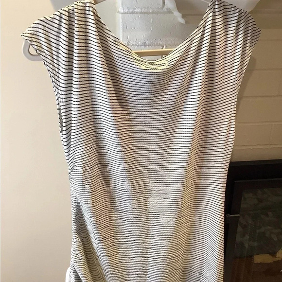 Sporty Max Studio Super Soft Black and White Side Ruched Dress Sz Medium #19 - Picture 14 of 14